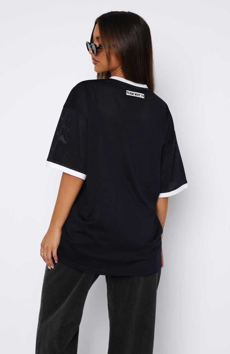 White Fox Hit A Home Run Oversized Jersey Navy | FQLVMJ-265