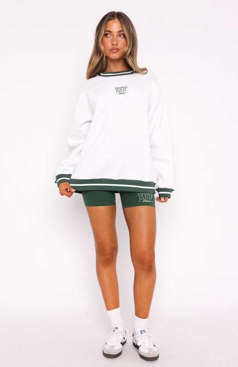 White Fox Hold Me Back Bike Shorts Forest Green | BUCJYG-708