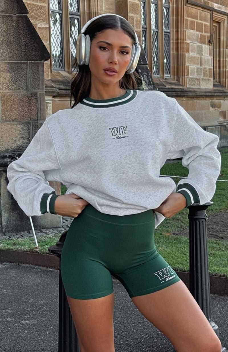 White Fox Hold Me Back Bike Shorts Forest Green | BUCJYG-708