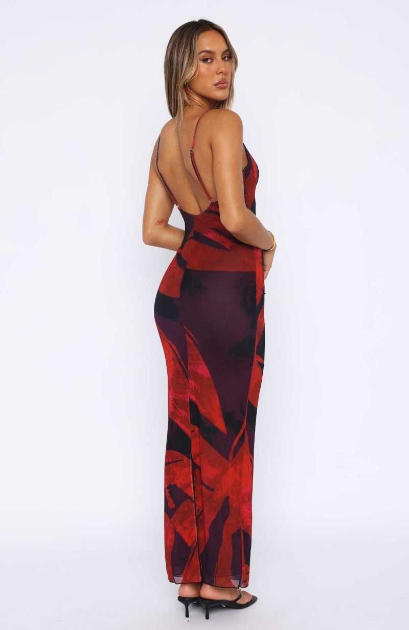 White Fox I Don't Miss You Maxi Dress Garnet | IOBDHA-126