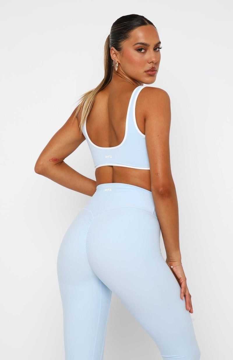 White Fox I'll Prove It Sports Crop Baby Blue/White | LKATCW-382