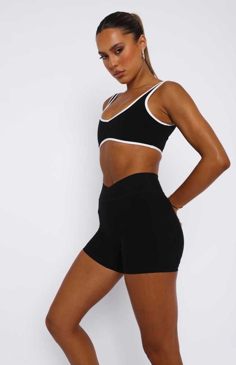 White Fox I'll Prove It Sports Crop Black/White | TSLIOP-503