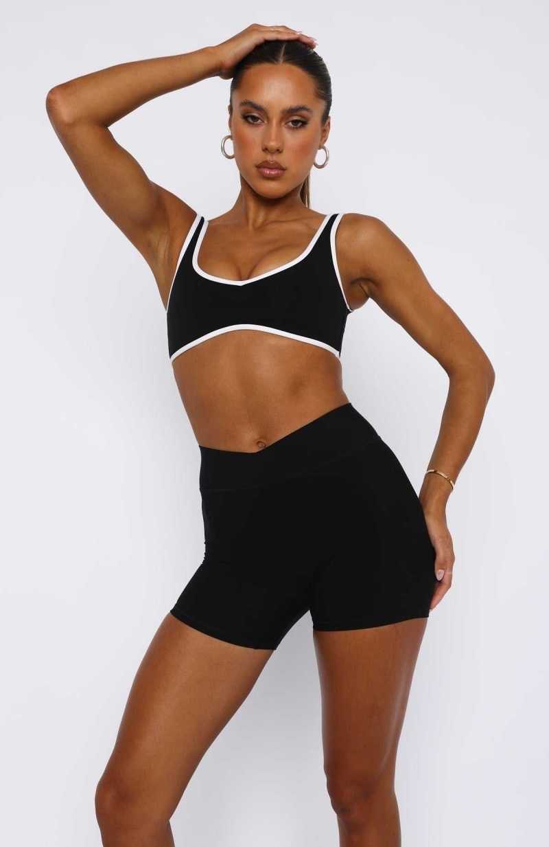 White Fox I'll Prove It Sports Crop Black/White | TSLIOP-503