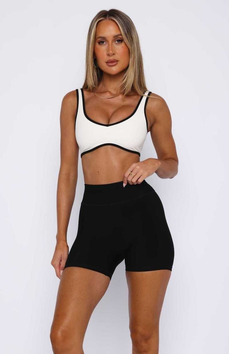 White Fox I'll Prove It Sports Crop Cream/Black | SQYWAR-184