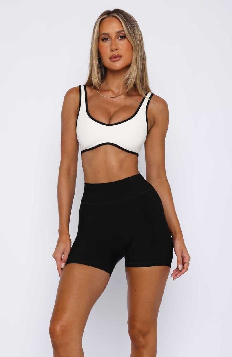 White Fox I'll Prove It Sports Crop Cream/Black | SQYWAR-184