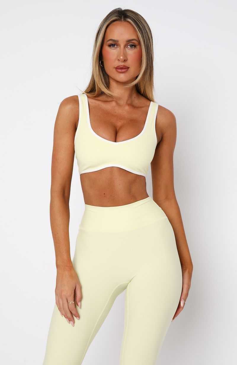 White Fox I'll Prove It Sports Crop Lemon/White | ZDMCKF-532