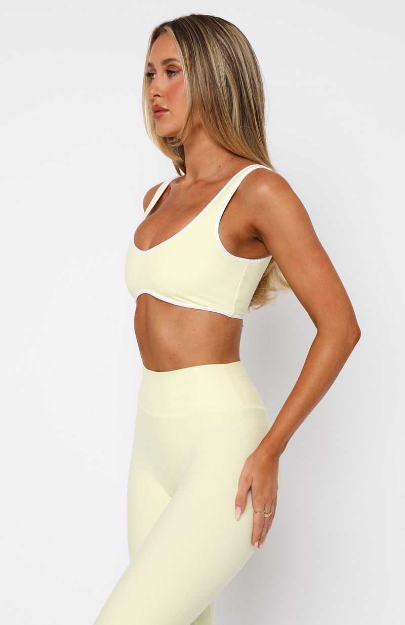 White Fox I'll Prove It Sports Crop Lemon/White | ZDMCKF-532