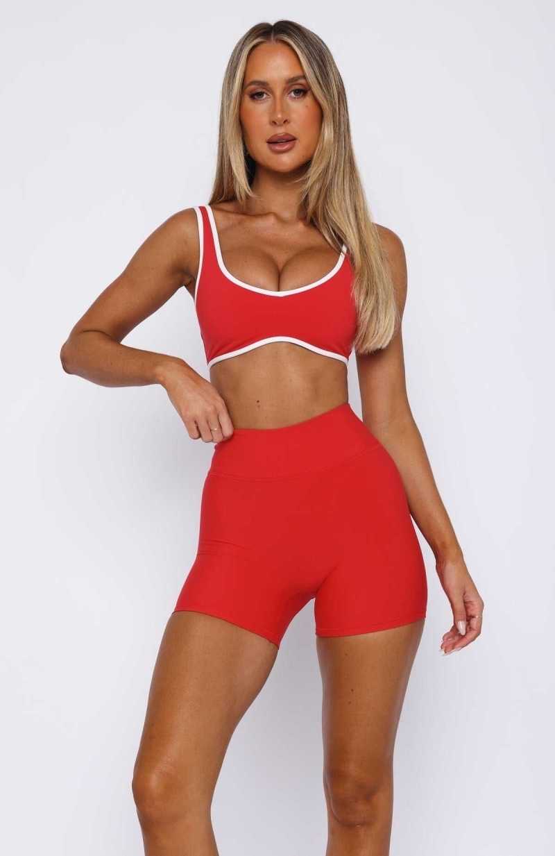 White Fox I'll Prove It Sports Crop Red/White | KTRGPF-926