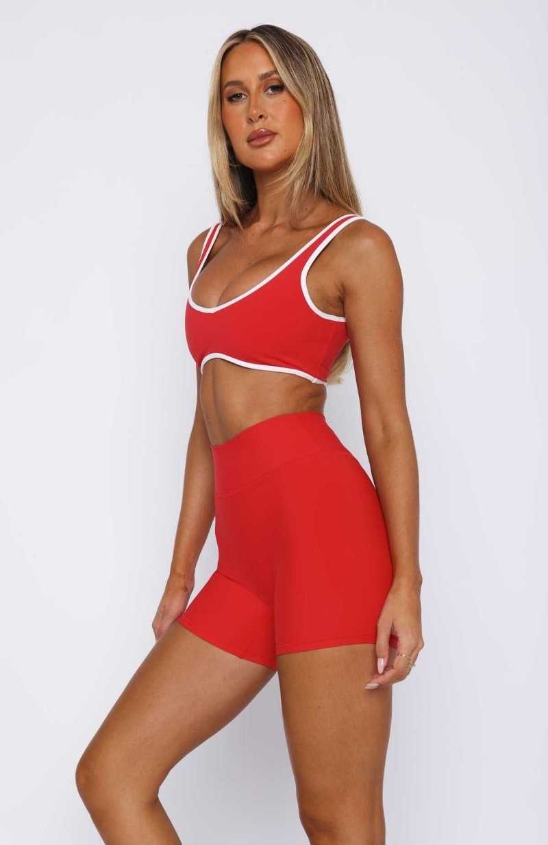 White Fox I'll Prove It Sports Crop Red/White | KTRGPF-926