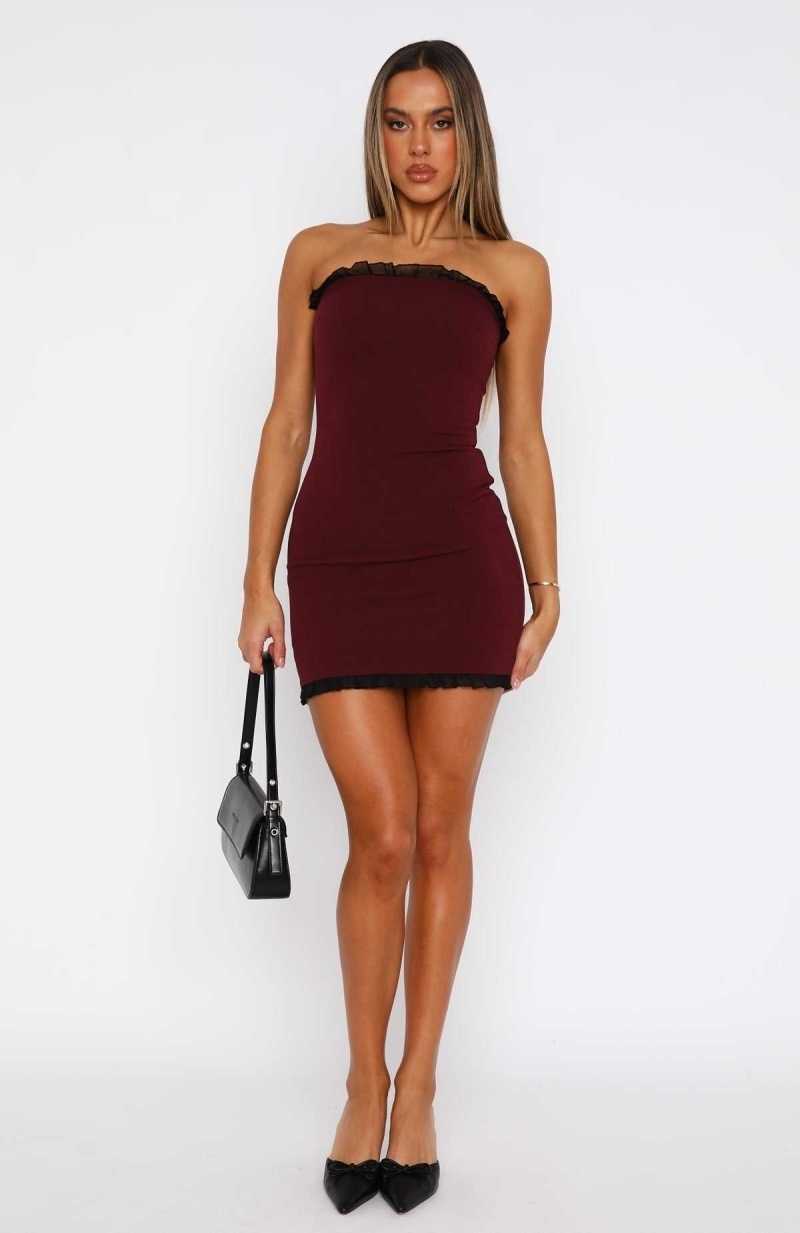 White Fox In Sync Mini Dress Wine | FYLNCT-597