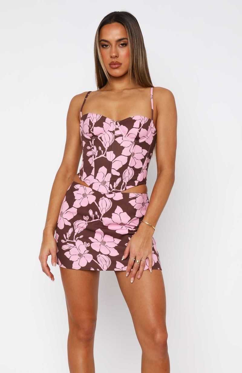 White Fox In The Morning Bustier Cocoa Blush | AQGMKD-568