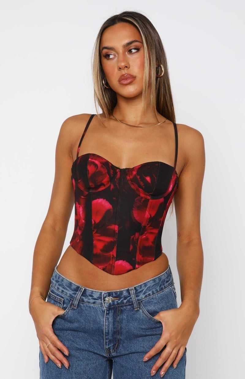 White Fox In The Morning Bustier Raspberry Meadows | DSLHYW-246