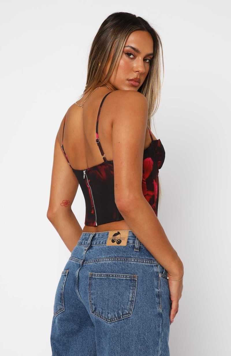 White Fox In The Morning Bustier Raspberry Meadows | DSLHYW-246