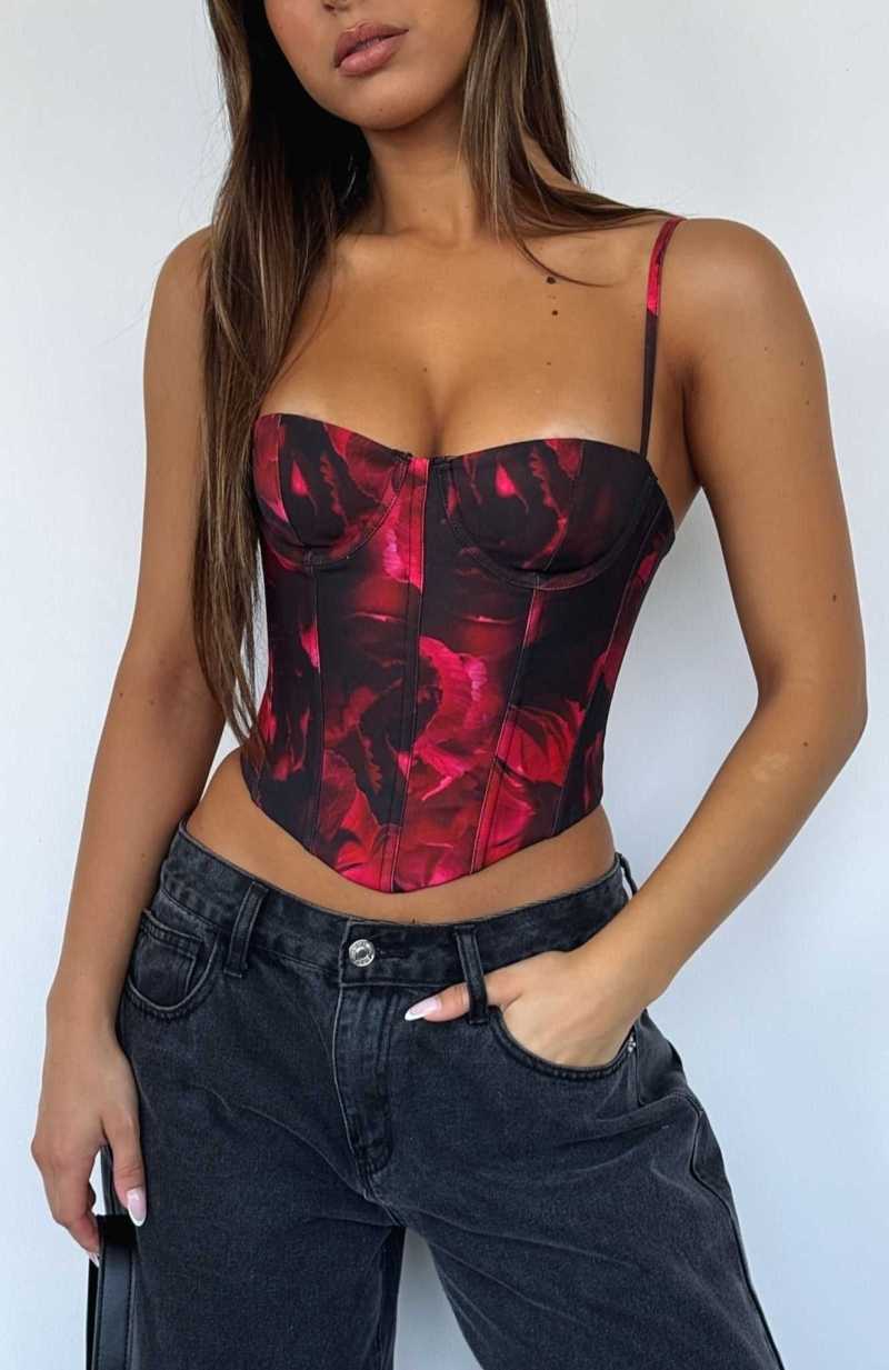 White Fox In The Morning Bustier Raspberry Meadows | DSLHYW-246
