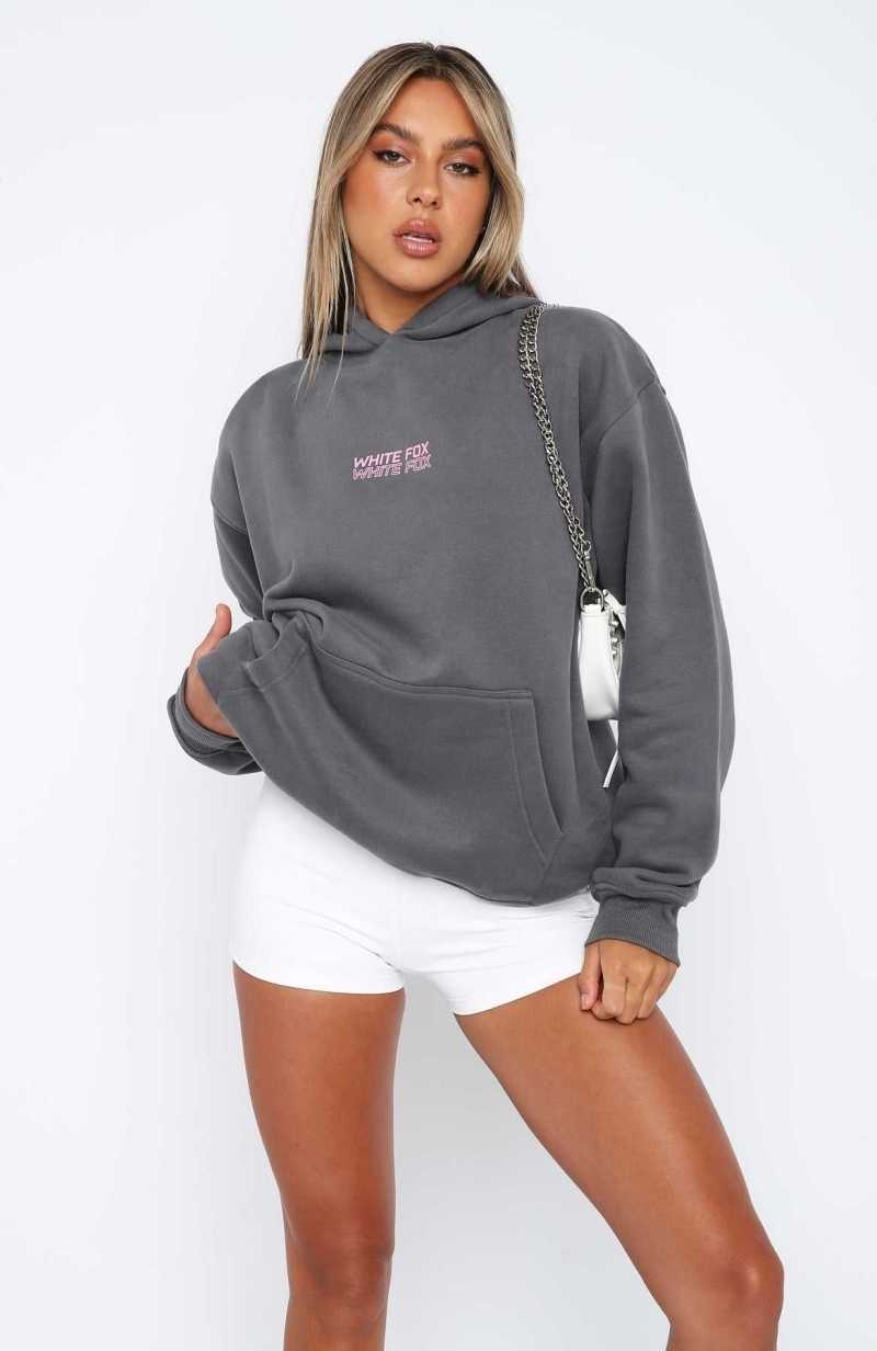 White Fox In Transit Oversized Hoodie Volcanic | EOMTFK-583
