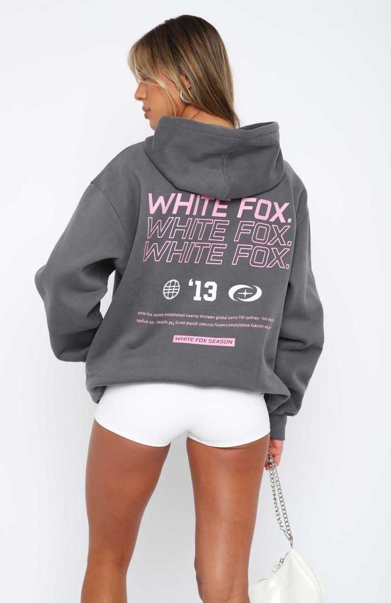 White Fox In Transit Oversized Hoodie Volcanic | EOMTFK-583