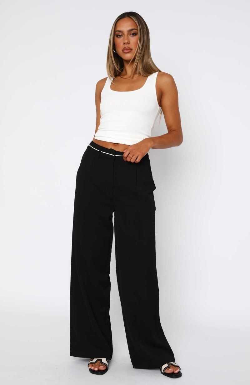 White Fox It's A Given Mid Rise Pants Black | IWYUOS-073