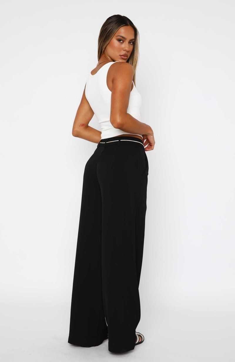White Fox It's A Given Mid Rise Pants Black | IWYUOS-073