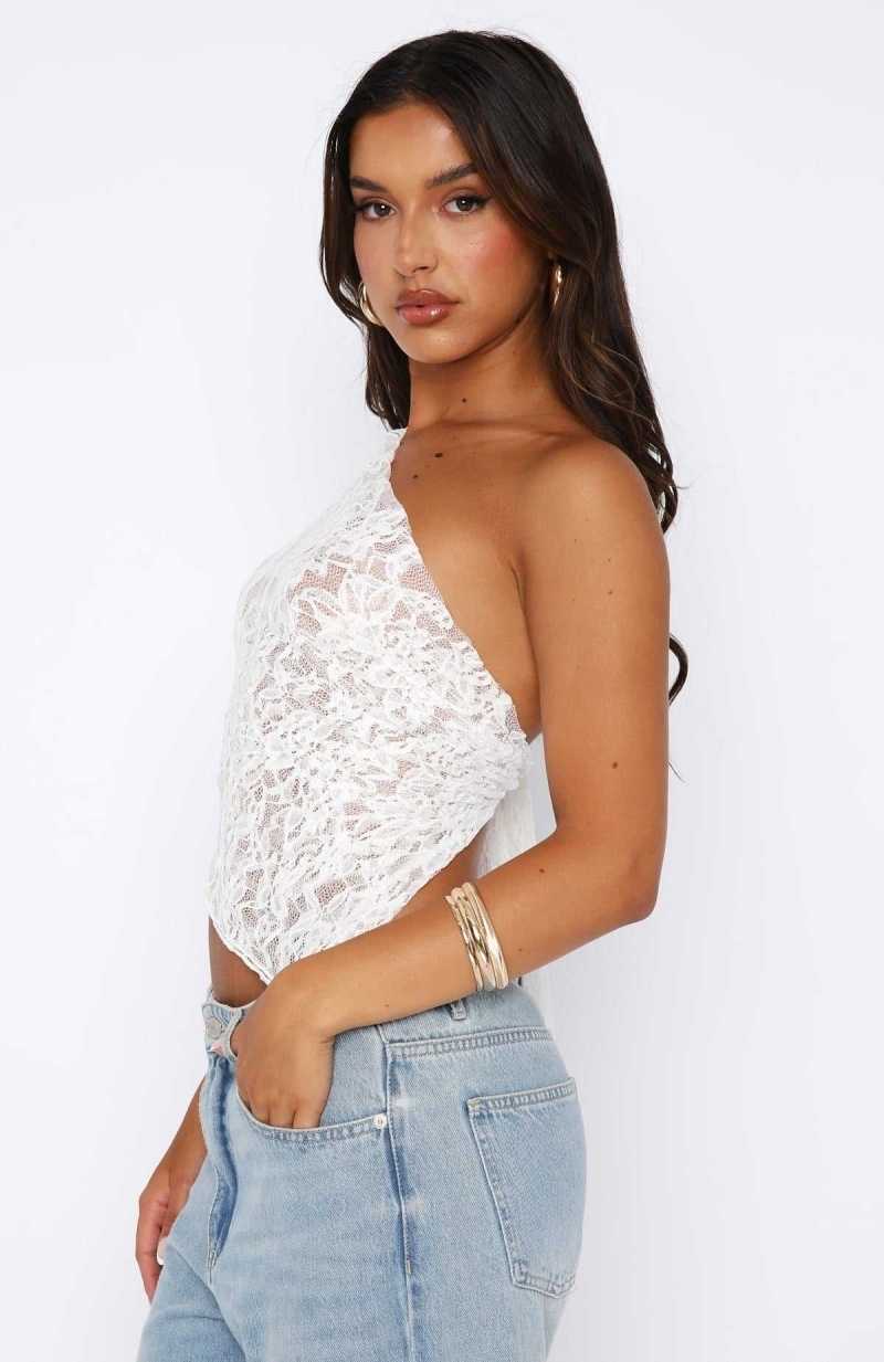White Fox It's A Love Story Lace Top White | VDLTFC-501