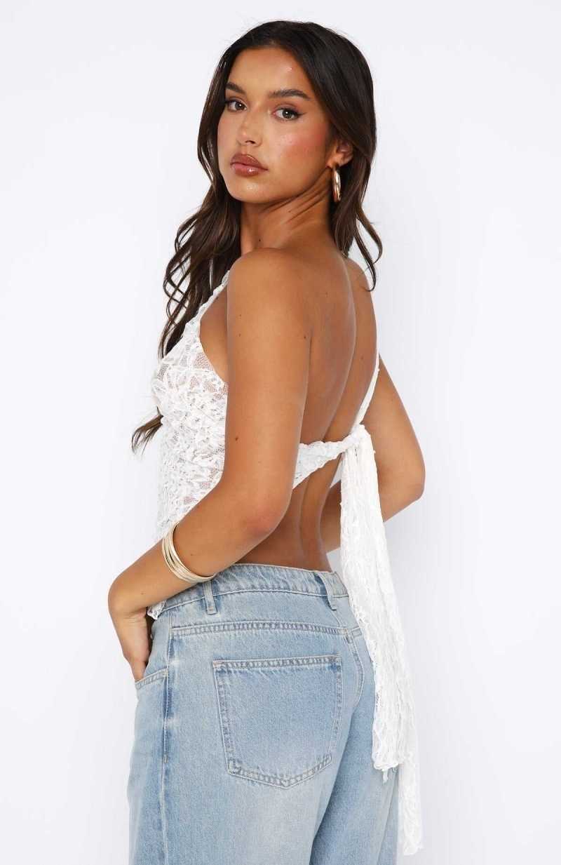 White Fox It's A Love Story Lace Top White | VDLTFC-501
