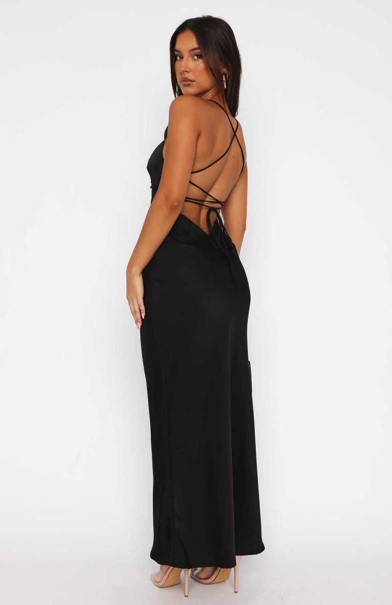 White Fox It's Not The Same Maxi Dress Black | MQOLKC-791