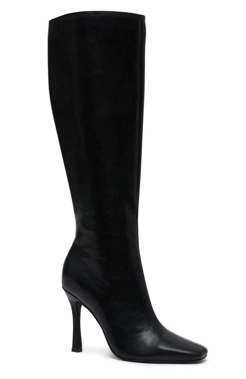 White Fox Jax Knee High Boots Black | CHEJRA-624