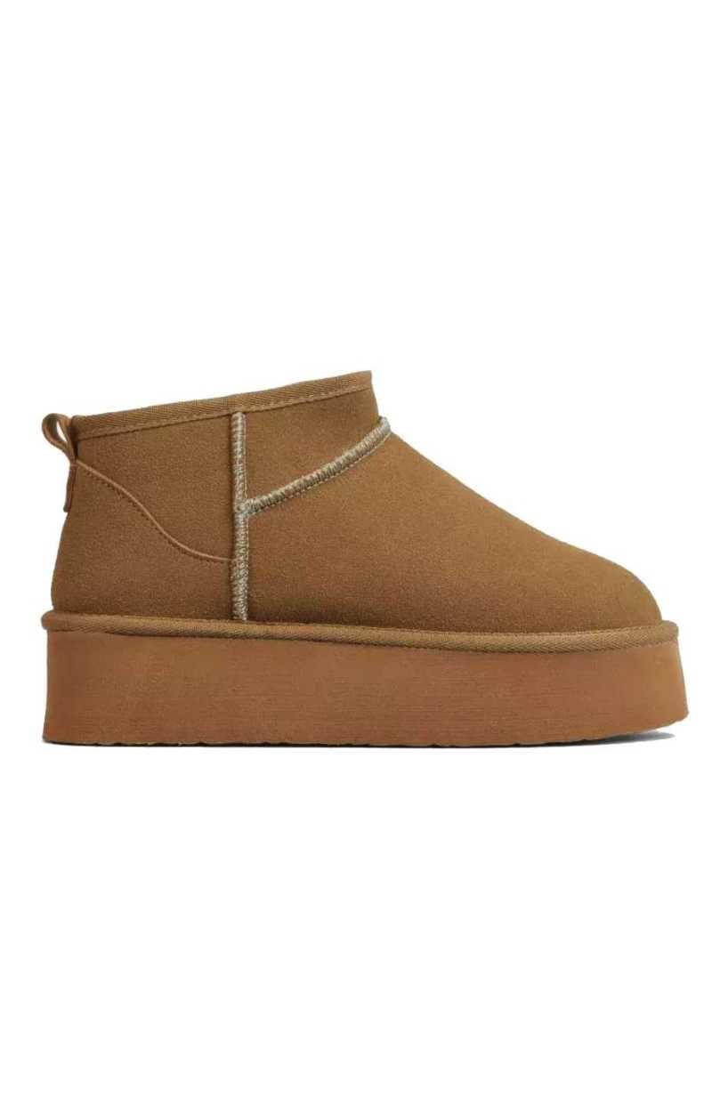 White Fox Jet Setter Platform Snug Boots Chestnut | RVYDIK-521