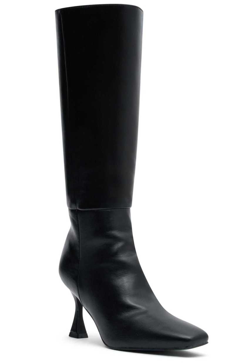 White Fox Johnson Knee High Boots Black | KZHFVJ-054