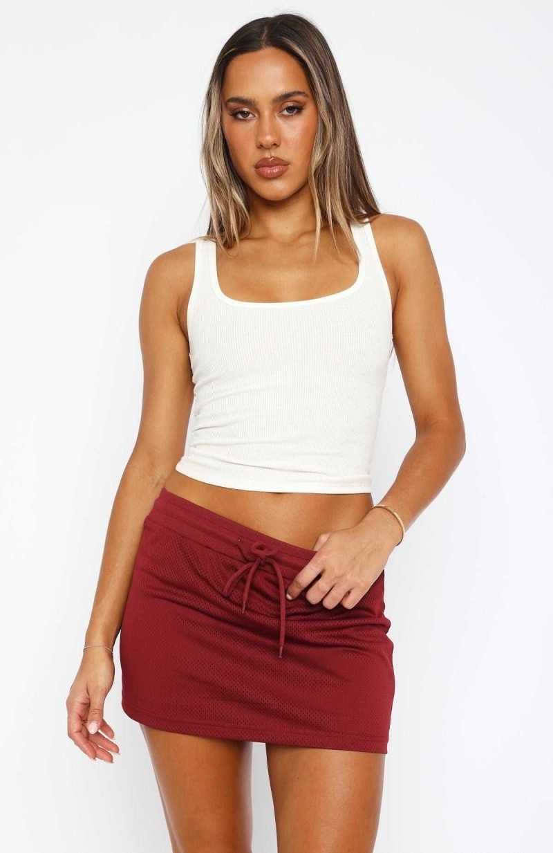 White Fox Just Be Honest Mini Skirt Burgundy | JNZXRU-735