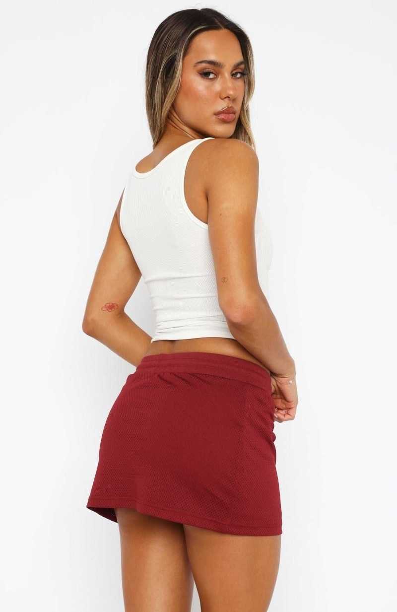 White Fox Just Be Honest Mini Skirt Burgundy | JNZXRU-735