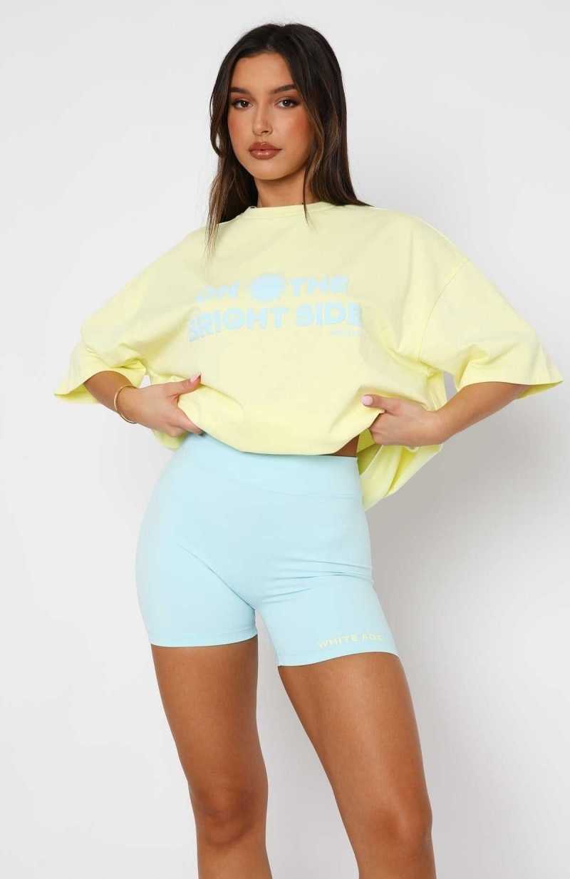 White Fox Just To Be Popular Bike Shorts Light Blue | NMIJHD-038