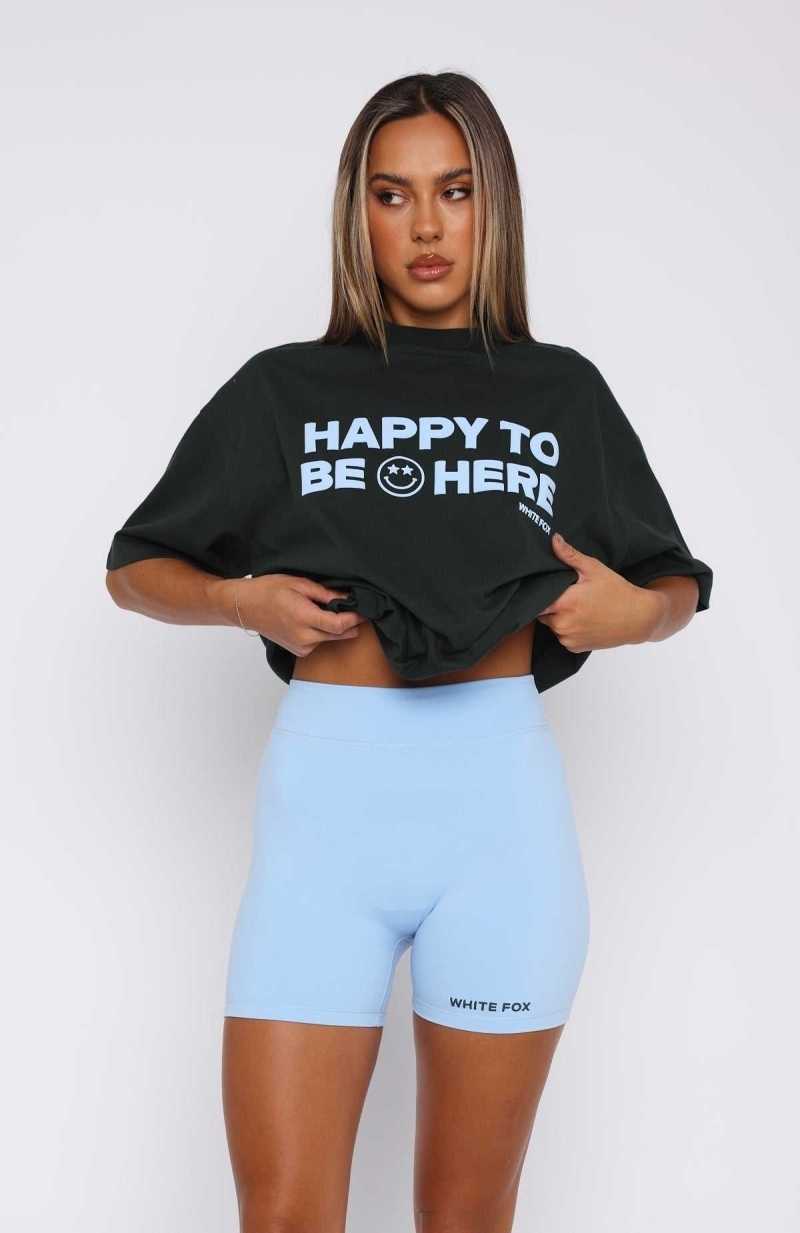 White Fox Just To Be Popular Bike Shorts Bright Blue | ZMUYIE-541