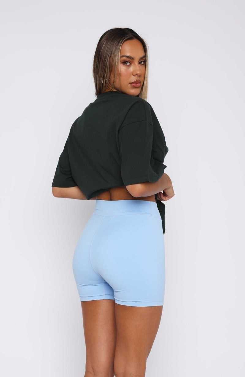 White Fox Just To Be Popular Bike Shorts Bright Blue | ZMUYIE-541