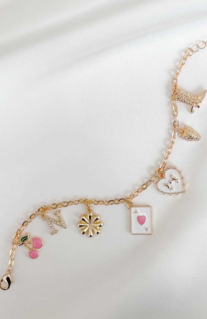 White Fox Karina Bracelet Gold/Pink | QNDCOB-465
