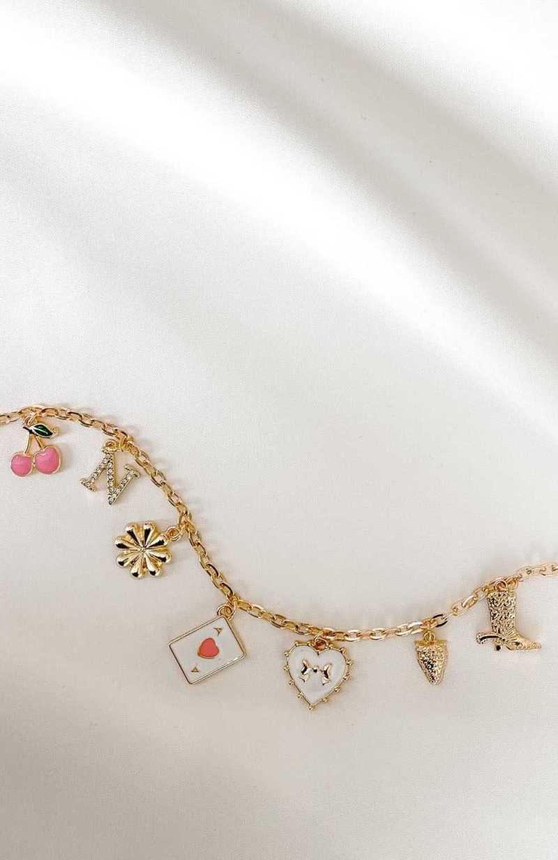 White Fox Karina Bracelet Gold/Pink | QNDCOB-465