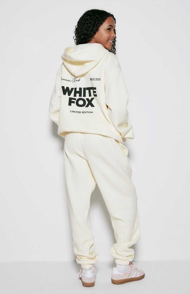 White Fox Keeping It Simple Sweatpants Cream | IZUOWM-680