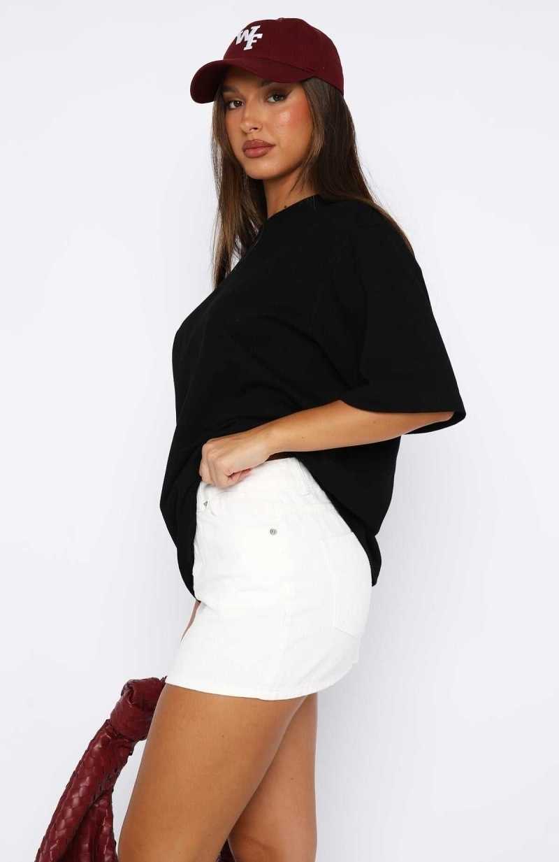 White Fox Know It All Low Rise Denim Mini Skirt White | VLHREC-659