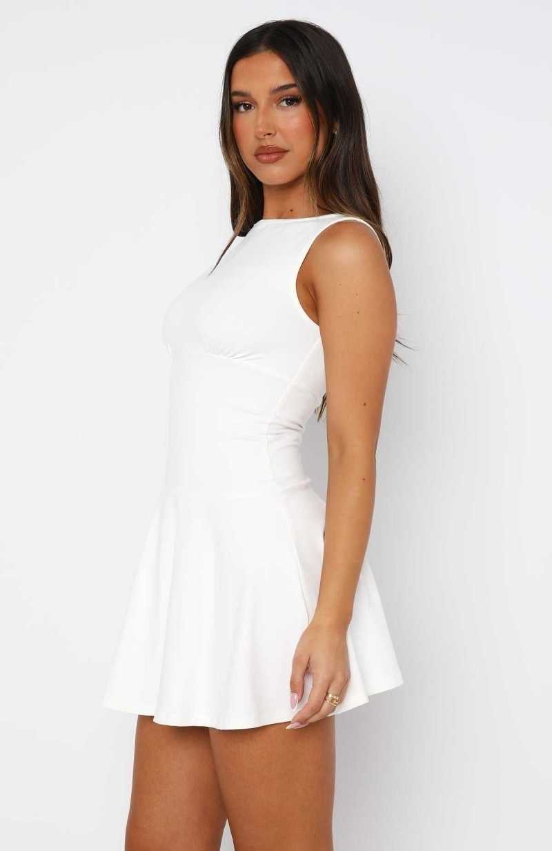 White Fox Know What To Say Mini Dress White | PSKBZY-387