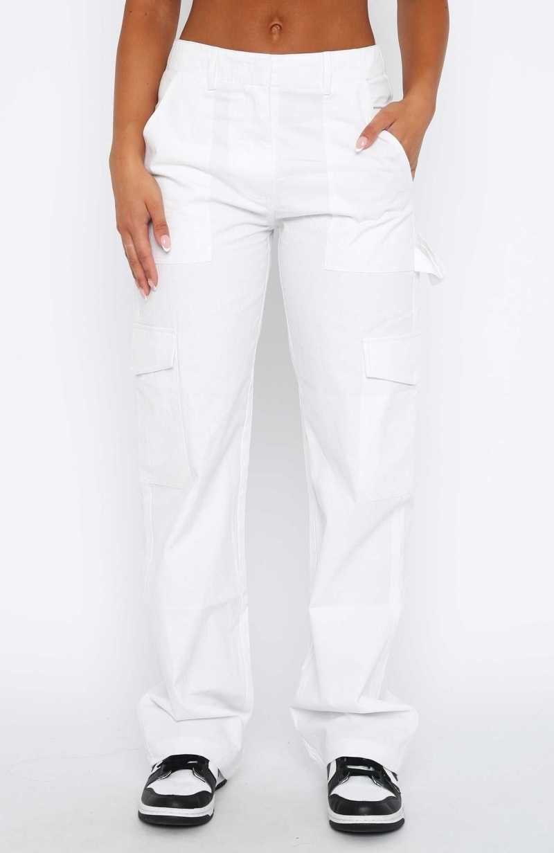White Fox Know Your Worth Pants White | XNBLPG-854