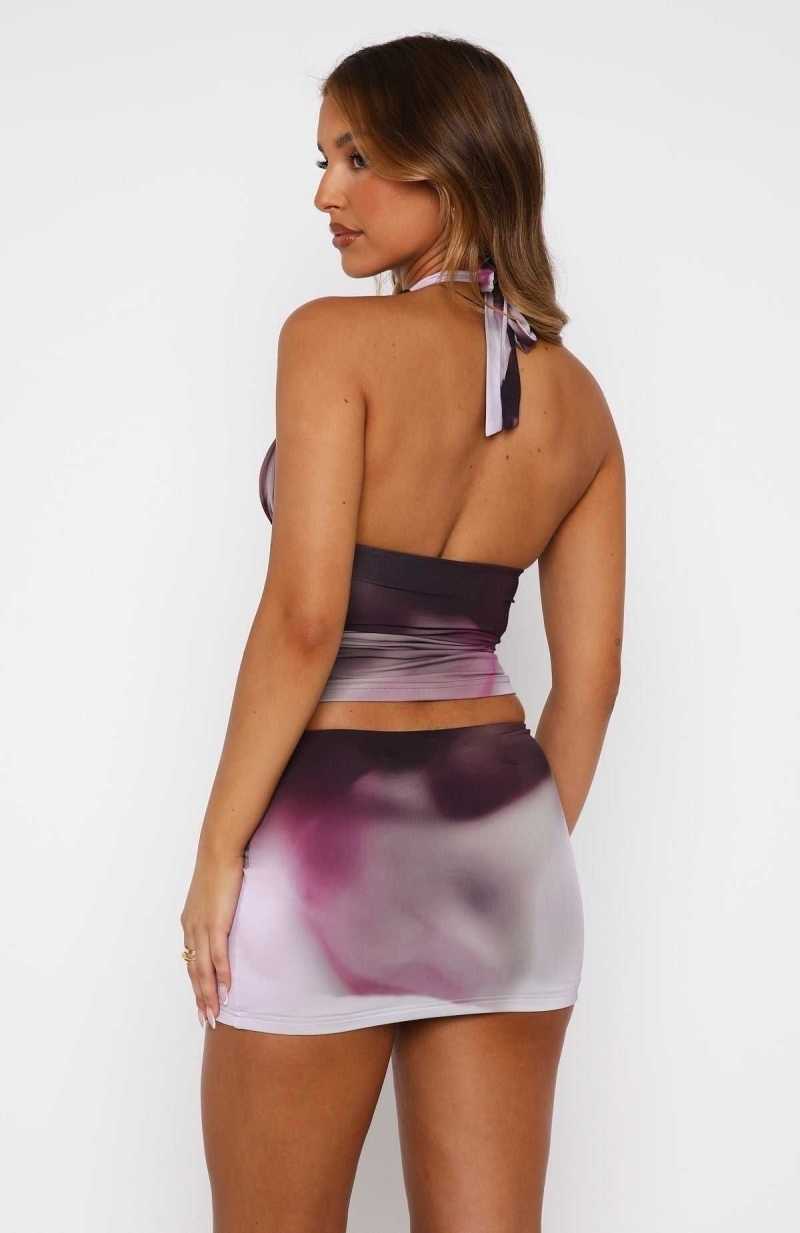 White Fox Late Nights Mini Skirt Purple Haze | KFOINE-687