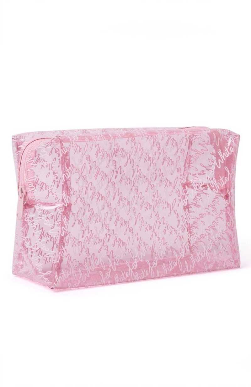 White Fox Late Notice Cosmetic Case Baby Pink | JNHPUD-425