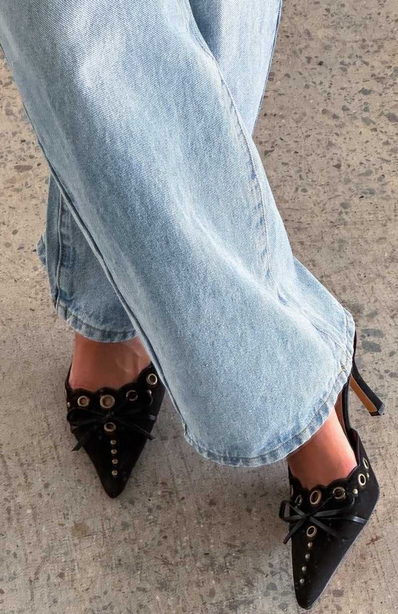 White Fox Leina Heels Black | QOGVDB-876