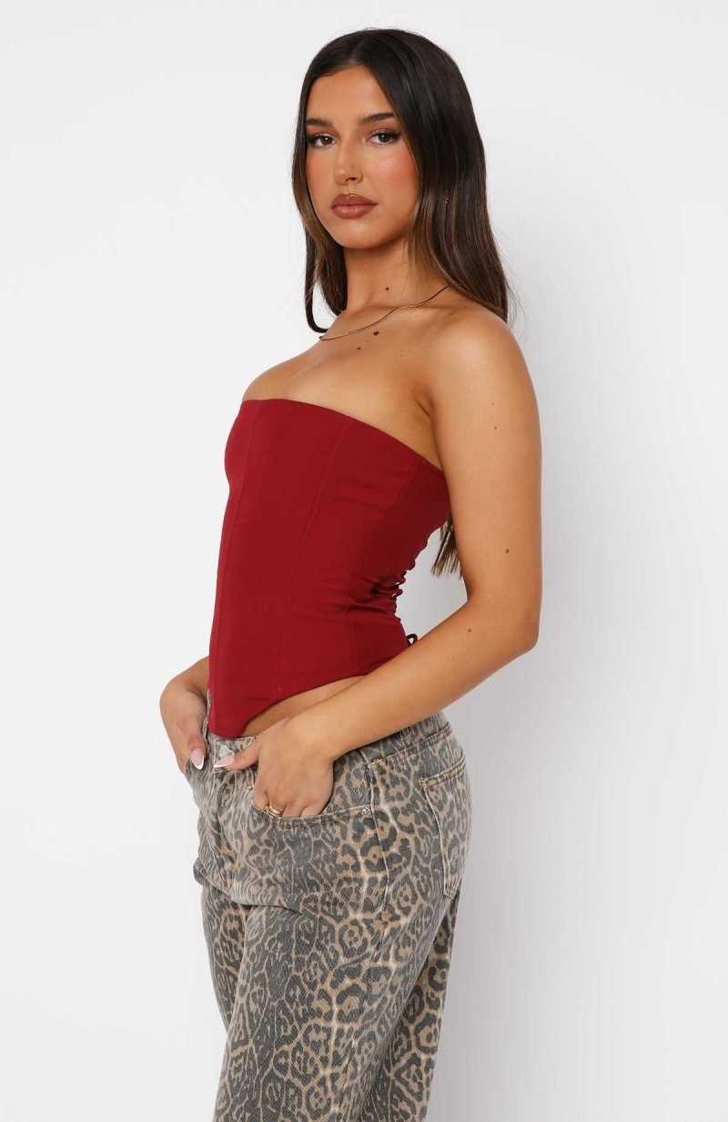 White Fox Let It Go Strapless Bustier Wine | JUWPHL-439