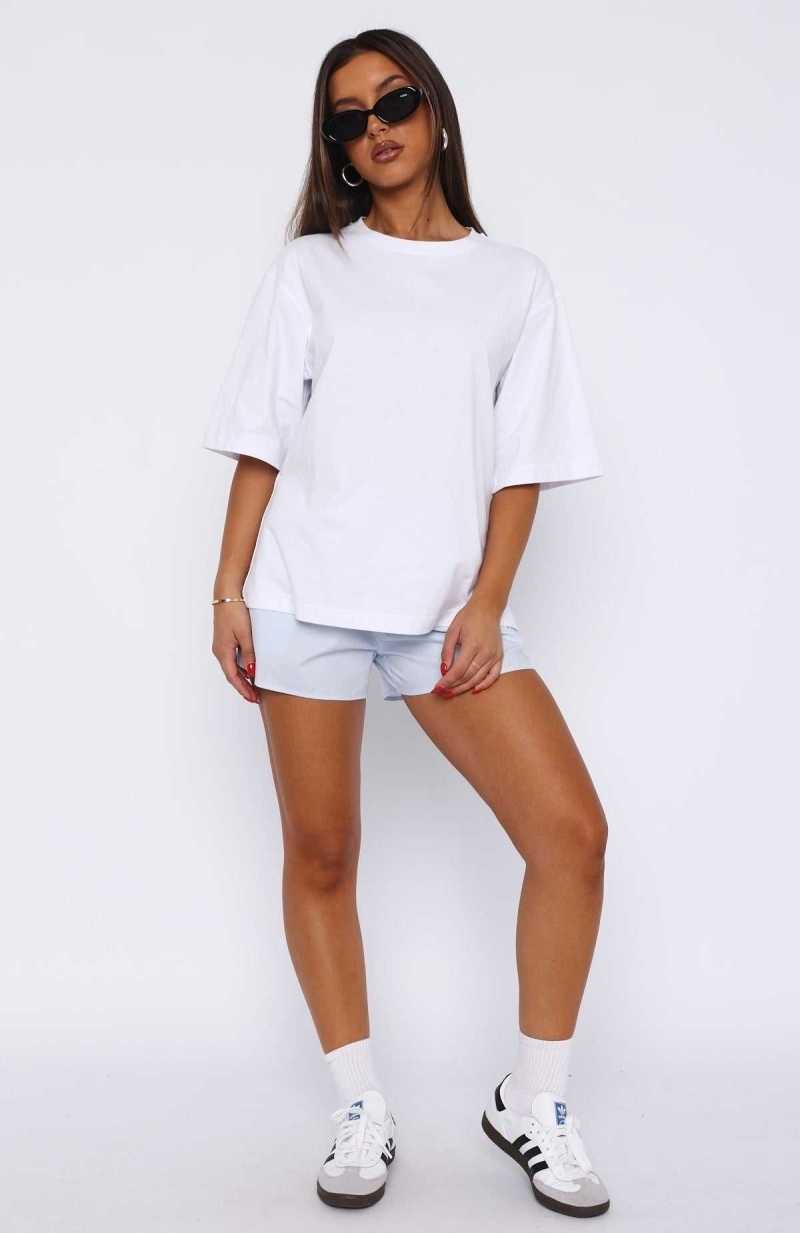 White Fox Let It Out Oversized Tee White | XCIUYS-957