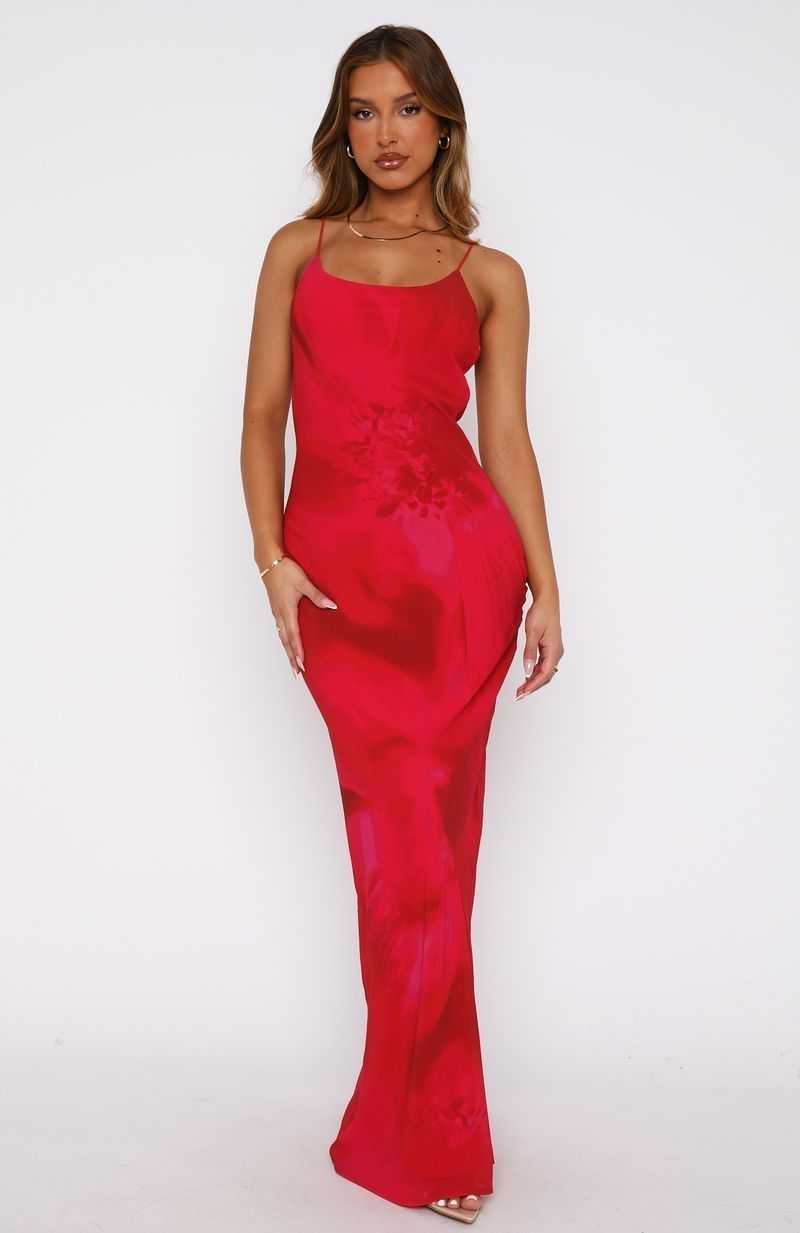 White Fox Lost Stars Maxi Dress Pomelo Rouge | WIAMDZ-326