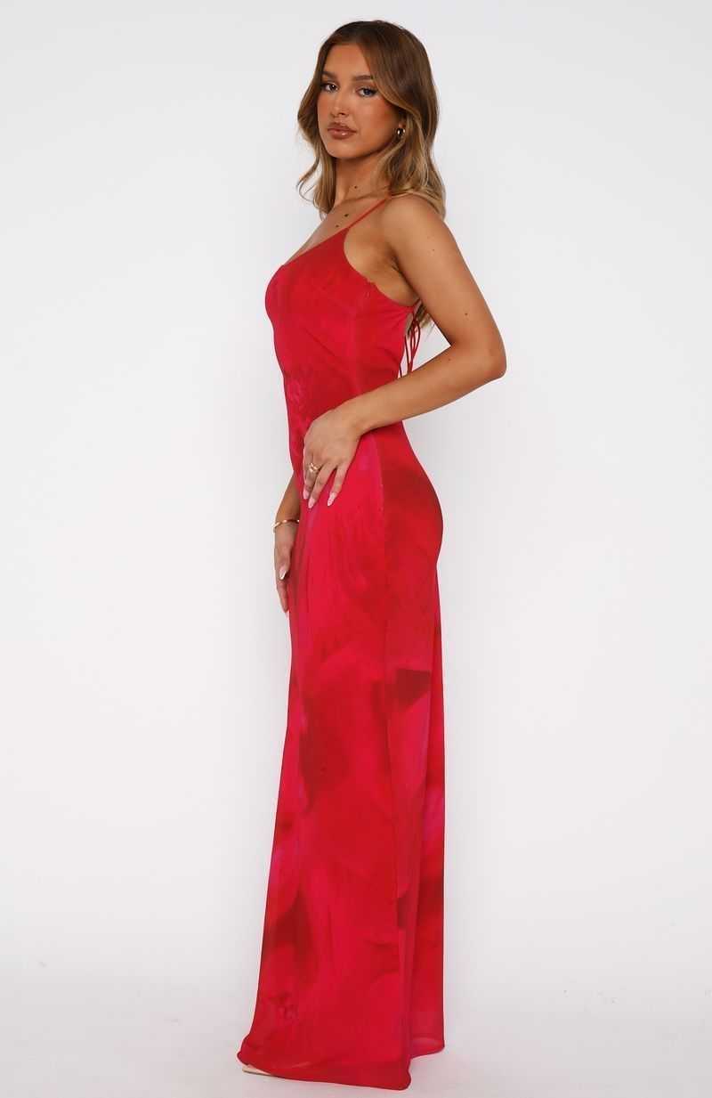 White Fox Lost Stars Maxi Dress Pomelo Rouge | WIAMDZ-326