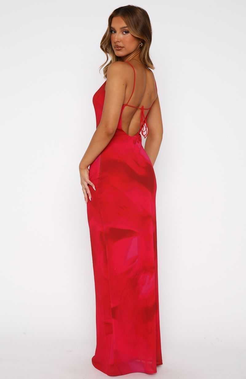 White Fox Lost Stars Maxi Dress Pomelo Rouge | WIAMDZ-326