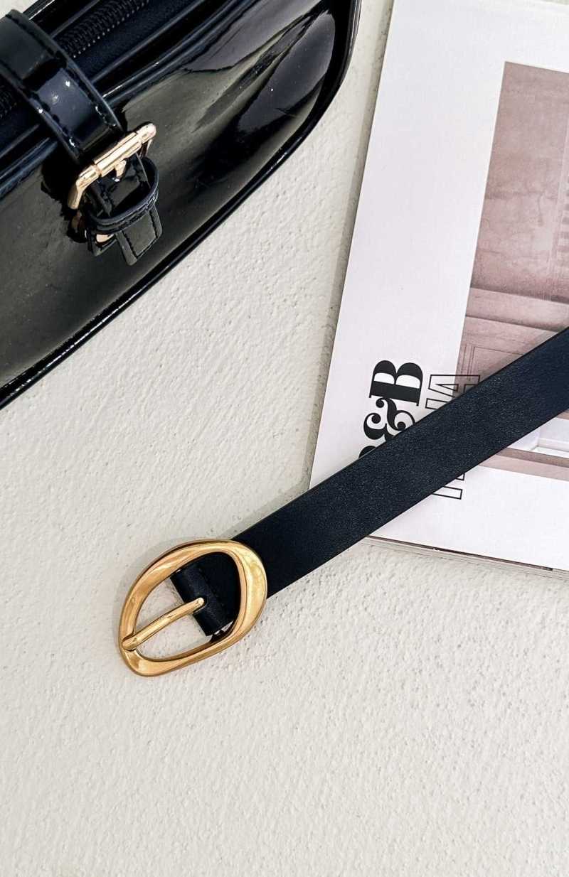 White Fox Lou Belt Black/Gold | HJKSNX-508