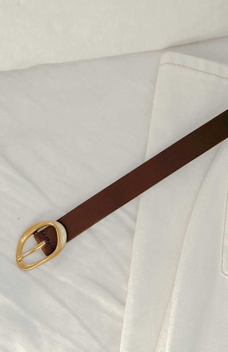 White Fox Lou Belt Chocolate/Gold | WPMZKV-645