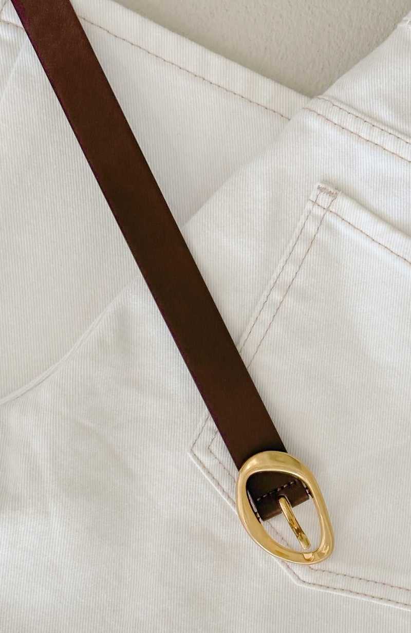 White Fox Lou Belt Chocolate/Gold | WPMZKV-645